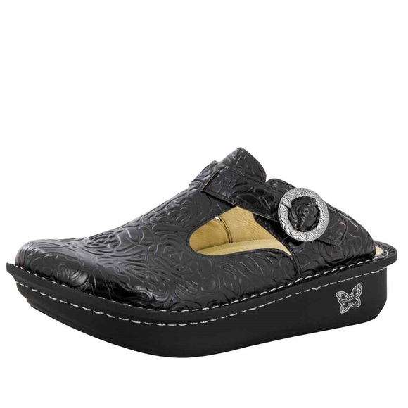 Alegria Shoes - Algeria Paloma Classic Embossed Rose Clog Mules 37